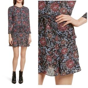 Veronica Beard Tie Waist Silk Dress